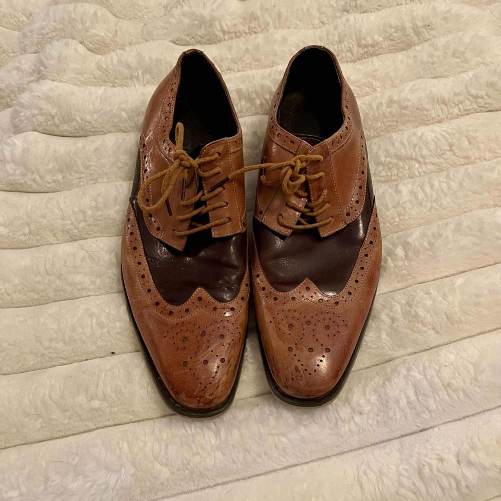 Brown Leather Oxford Wingtip Stacy Adams